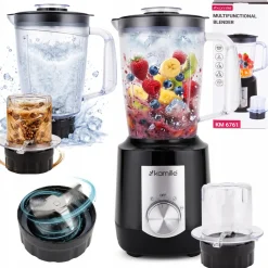 Blender kielichowy 1,5l rozdrabniacz 2-w-1 + młynek do kawy Kamille