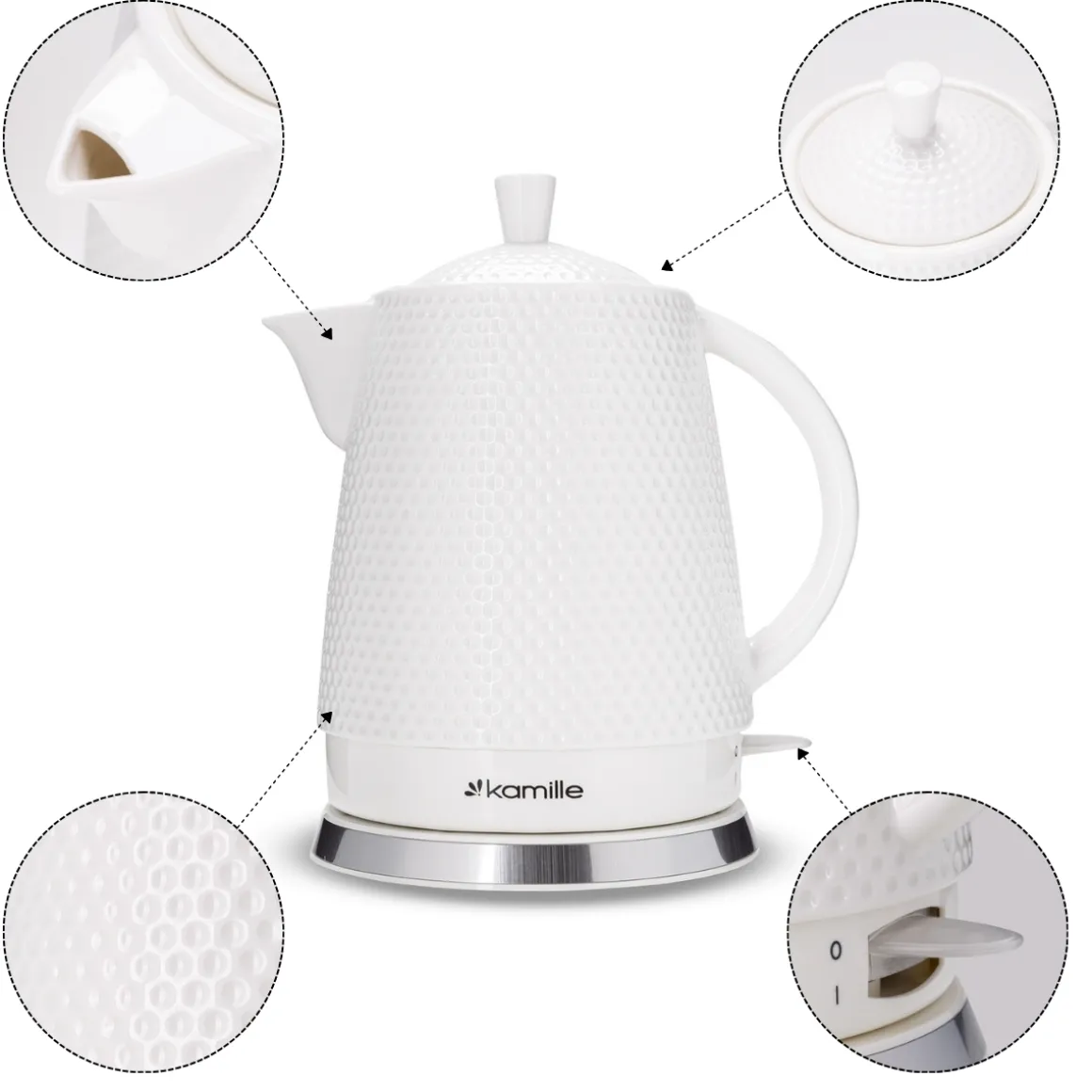 Czajnik elektryczny bezprzewodowy ceramiczny 1,5L