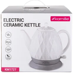 Czajnik imbryczek elektryczny bezprzewodowy ceramiczny 1,5L