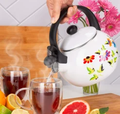 Czajnik imbryk emaliowany z gwizdkiem automat 2,2L