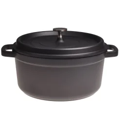 Czarny garnek brytfanna aluminiowy z pokrywką 4,5L