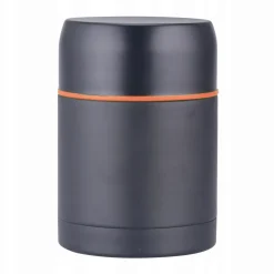 Czarny termos obiadowy, lunchbox na zupę, obiad 0,5L
