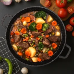 Duży garnek gar na inducję marmurowy 18,5L z pokrywką