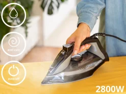 Żelazko parowe ANTI-CALC ANTI-DRIP prasowanie w pionie 2800W