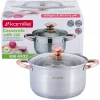 Elegancki stalowy garnek z pokrywką 4,5L