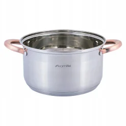 Elegancki stalowy garnek z pokrywką 4,5L
