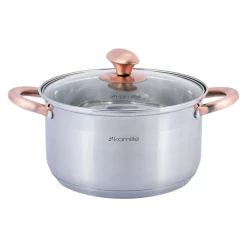 Elegancki stalowy garnek z pokrywką 4,5L