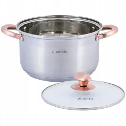 Elegancki stalowy garnek z pokrywką 4,5L