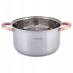 Elegancki stalowy garnek z pokrywką 5L
