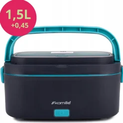 Elektryczny lunch box samochodowy 1,5L + torba termiczna Kamille