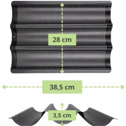Forma do pieczenia bagietek chleba zapiekanek blacha na 3 bagietki Kamille