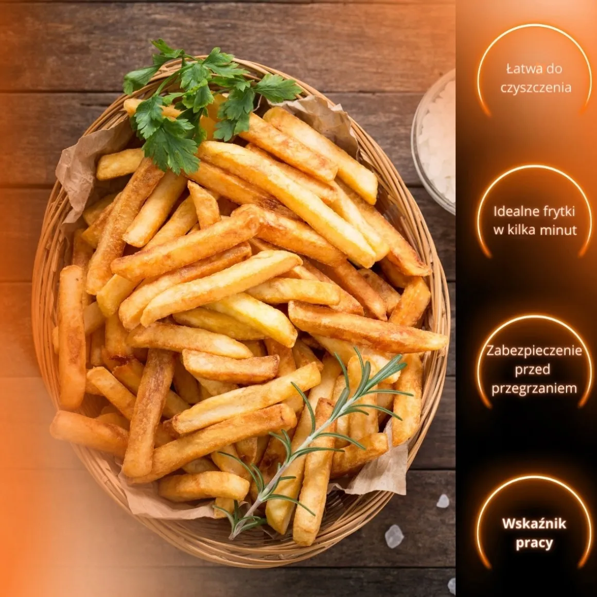 Frytkownica frytownica mocna kompaktowa 1,5 l frytki kurczaki Kamille