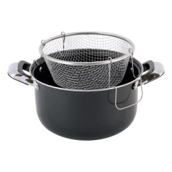 Garnek 24cm 4L + sitko,kosz do głębokiego smażenia