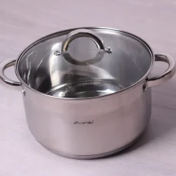 Garnek 24 cm 6,5 L z pokrywką INDUKCJA GAZ KAMILLE