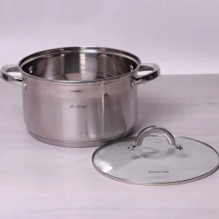 Garnek 24 cm 6,5 L z pokrywką INDUKCJA GAZ KAMILLE