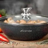 Garnek gar wok na inducję marmurowy 4L z pokrywką