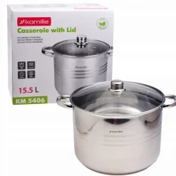 Garnek gastronomiczny wysoki stalowy 15,5L