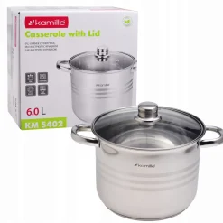 Garnek gastronomiczny wysoki stalowy 6L