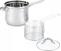 Garnek, rondel do frytek, makaronu z sitkiem 3,5L