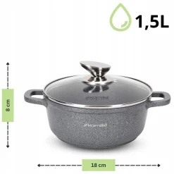 Garnki zestaw garnków komplet 10 el rondel patelnia indukcja gaz Kamille