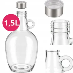 Gąsior do wina baniak na nalewki dama balon na wino z zakrętką 1,5 l Kamille