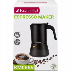 Kawiarka ciśnieniowa do espresso stalowa zaparzacz do kawy 300 ml Kamille