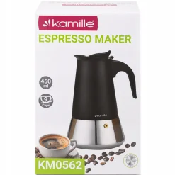 Kawiarka ciśnieniowa do kawy stalowa zaparzacz do espresso 450 ml Kamille