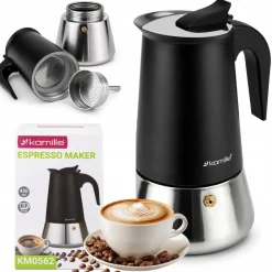 Kawiarka ciśnieniowa do kawy stalowa zaparzacz do espresso 450 ml Kamille