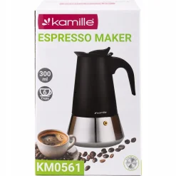 Kawiarka ciśnieniowa stalowa zaparzacz do kawy espresso 300 ml Kamille