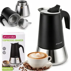 Kawiarka ciśnieniowa stalowa zaparzacz do kawy espresso 300 ml Kamille