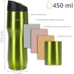 Kubek termiczny, bidon, butelka metaliczny 450ml