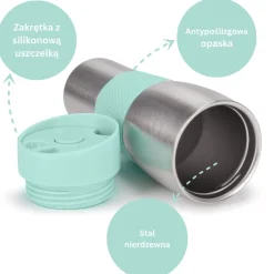 Kubek termiczny termos z antypoślizgową nakładką 480ml