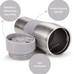 Kubek termiczny termos z antypoślizgową nakładką 480ml