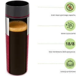 Kubek termiczny z antypoślizgową nakładką "Coffe" 420ml