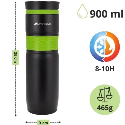 Kubek termiczny ze stali z antypoślizgową nakładką 900ml