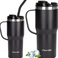 Kubek termos bidon termiczny ze słomką na kawę 600ml