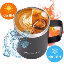 Kubek termos termiczny na kawę herbatę z uchwytem 360ml