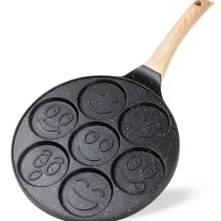 Marmurowa patelnia do pancakes naleśników jajek BUŹKI MINKI EMOTKI 26cm