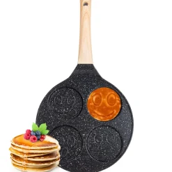 Marmurowa patelnia do pancakes naleśników jajek BUŹKI MINKI EMOTKI