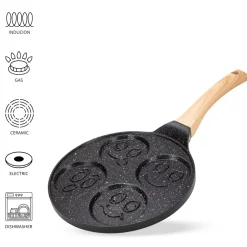 Marmurowa patelnia do pancakes naleśników jajek BUŹKI MINKI EMOTKI