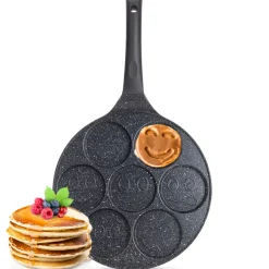 Marmurowa patelnia do pancakes naleśników jajek BUŹKI MINKI EMOTKI