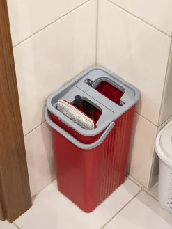 Mop płaski z wyciskaczem kij składany + wiadro dwukomorowe