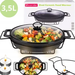 Naczynie żaroodporne ceramiczne waza z podgrzewaczem 3,5l