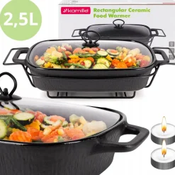Naczynie żaroodporne ceramiczne z podgrzewaczem 2,5l