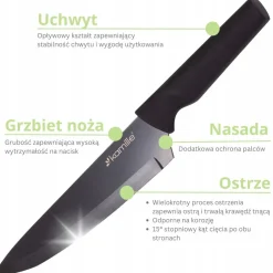 Nowoczesny komplet noży w bloku 6el.