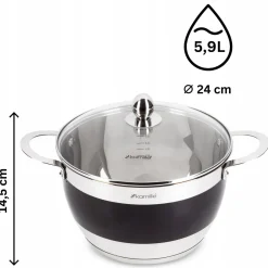 Nowoczesny komplet zestaw garnków indukcja 2/2,7/3,6/5,9L
