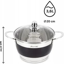Nowoczesny komplet zestaw garnków na gaz indukcję 2/2,7/3,6L