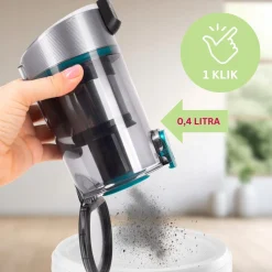 Odkurzacz pionowy bezprzewodowy FILTR HEPA + akcesoria 0,4L MOCNY