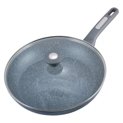 Patelnia granitowa 30cm z pokrywką