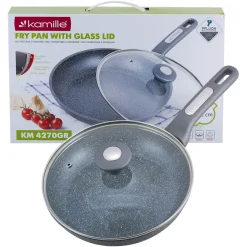 Patelnia granitowa 22cm z pokrywką